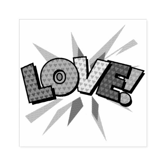 LOVEおもしろいレトロ漫画ブックアポップ・アートのート ラバースタンプ (インプリント)