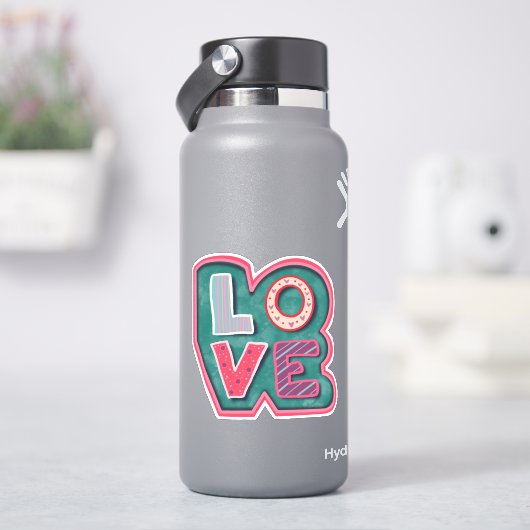 LOVEかわいいバレンタインの感動的ステッカー シール (HydroFlask)