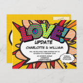 LOVEが延期された日付の変更モダン ポストカード (正面/裏面)