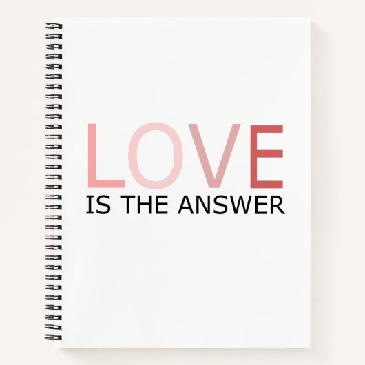 LoveがThe Answer Spiral Notebook ノートブック (正面)