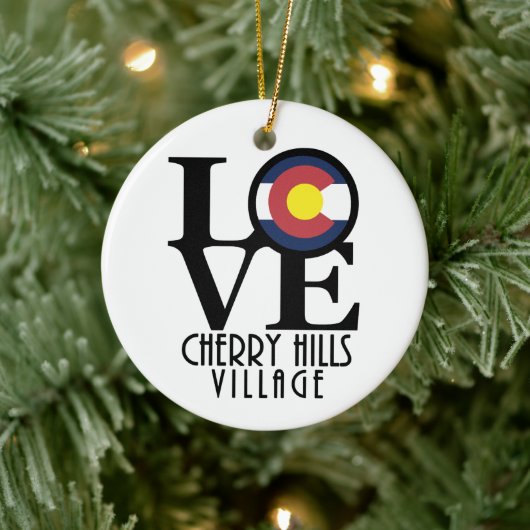 LOVEさくらんぼヒルズビレッジ，コロラド セラミックオーナメント (ツリー)