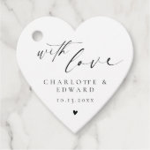 Loveでミニマリスト結婚式の引き出物ラベル フェイバータグ (正面)