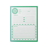 Loveでリンクレシピメモ帳 – 緑 ノートパッド (回転)