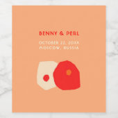 LOVEとカップルデザイン食品と飲料ラベルセット ワインラベル (シングルラベル)