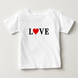 LOVEとハートシンプルミニマル ベビーTシャツ