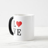 LOVEとハートミニマリストエレガント モーフィングマグカップ (正面左)