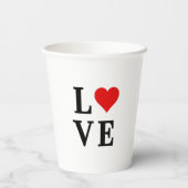 LOVEとハートミニマリストエレガント 紙コップ (裏面)