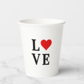 LOVEとハートミニマリストエレガント 紙コップ (正面)