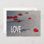 LOVEとバラ花びら ポストカード (正面/裏面)
