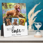 LOVEとパーソナライズされたDOGカスタム4 Photo Collage フォトプラーク (側面)