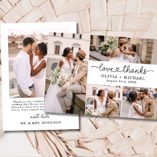 Loveと感謝してい5 Photo Collage Script 結婚's サンキューカード