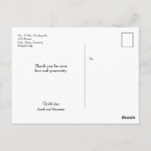 LOVEと感謝していScriptの結婚コラージュ写真 ポストカード (裏面)