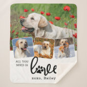 LOVEと犬のカスタム4 Pet Photo Collage シェルパブランケット (正面)