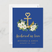 Loveにアンカーされた航海の日付はがきを保存 シーズンポストカード (正面/裏面)