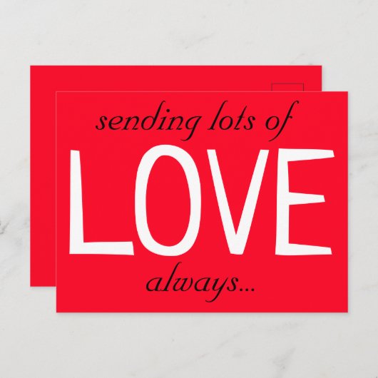 LOVEのかわいい赤をたくさん送る ポストカード (正面/裏面)
