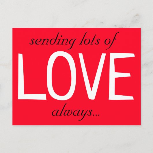 LOVEのかわいい赤をたくさん送る ポストカード (正面)