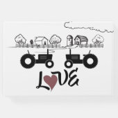 LOVEのパーソナライズされたトラクター夫妻結婚 ゲストブック (裏面)