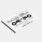 LOVEのパーソナライズされたトラクター夫妻結婚 ゲストブック (コーナー)