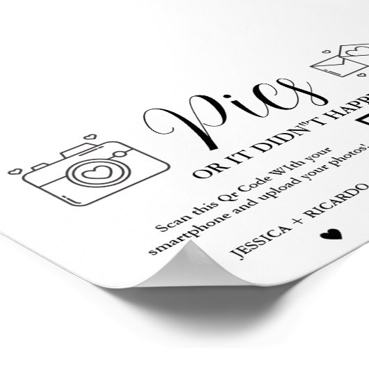 LoveのQRコー結婚ドカードフォトカードのキャプチャ ポスター (角)