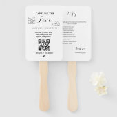 LoveのQRコー結婚ドカード、フォトカードをキャプチャする ハンドファン (正面&裏面)