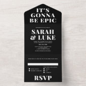 LOVEはっきりしたの結婚白黒- It'Will be Epic オールインワン招待状 (内側)