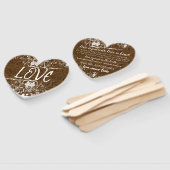 LOVEはブラウンレザータイポグラフィハンドファン ハンドファン (組立なし)