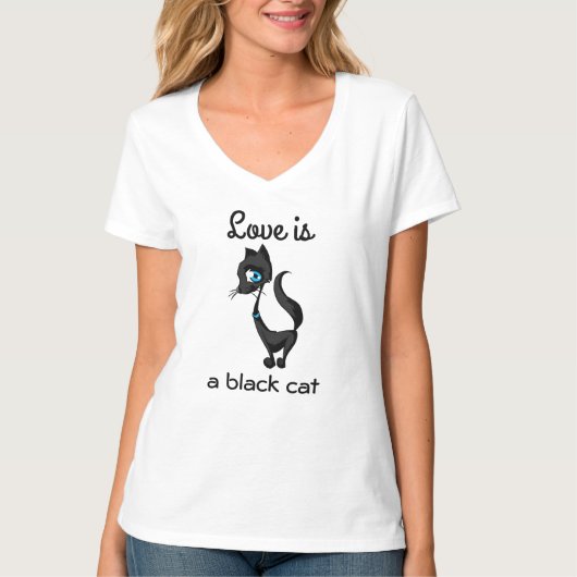 Loveは黒猫Tシャツ Tシャツ (正面)