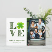 LOVEアイリッシュケルトのシャムロック聖パトリックの日の写真 シーズンカード (スタンド正面)