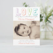 LOVEイエロークローバー- 3x5誕生発表 案内状 (スタンド正面)