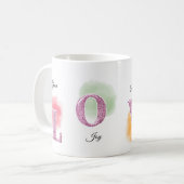 LOVEイニシャル カスタムネーム 水彩デザイン コーヒーマグカップ (正面左)