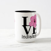 LOVEインディアナティックピンクハイビスカス15oz ツートーンマグカップ (正面右)