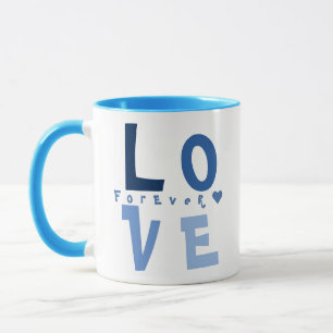 LOVEエレガント、Name in Blueタイポグラフィ マグカップ