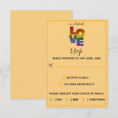 LOVEオレンジをテーマにした花同性ウェディングRSVP C 出欠カード (正面/裏面)