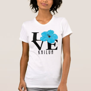 LOVEカイルアブルーハイビスカス(フロントプリント) Tシャツ