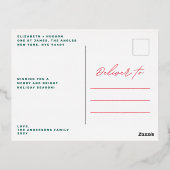 LOVEカスタムクリスマスフォトメリークリスマス 箔シーズンポストカード (裏面)