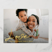 LOVEカスタムクリスマスフォトメリークリスマス 箔シーズンポストカード (正面)