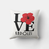 LOVEカポレイハイレッドハイビスカス クッション (裏面)