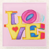 LOVEガラスコースター ガラスコースター (正面)