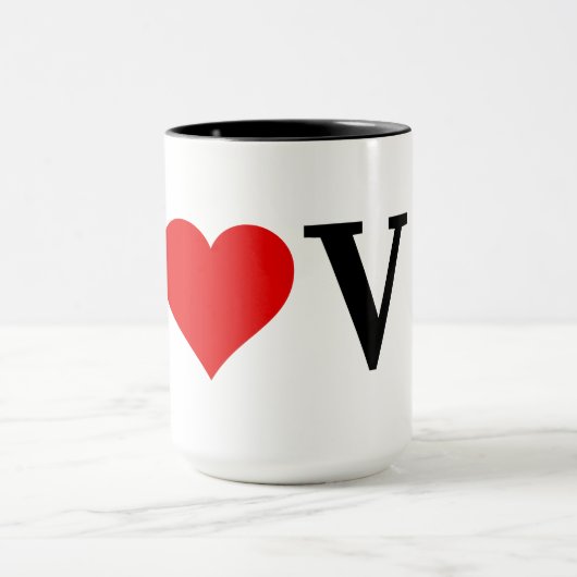 LOVEクラシックハートミニマエレガントリスト マグカップ (中央)