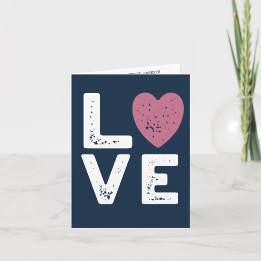 LOVEグラフィックミニマリストルック結婚式招待状 サンキューカード (正面)