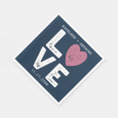 LOVEグラフィックミニマリスト結婚タイプライターフォントのNa スタンダードランチョンナプキン (角)