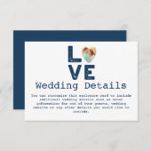 LOVEグラフィックミニマルハート写真結婚の エンクロージャーカード (正面/裏面)