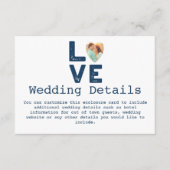 LOVEグラフィックミニマルハート写真結婚の エンクロージャーカード (正面)