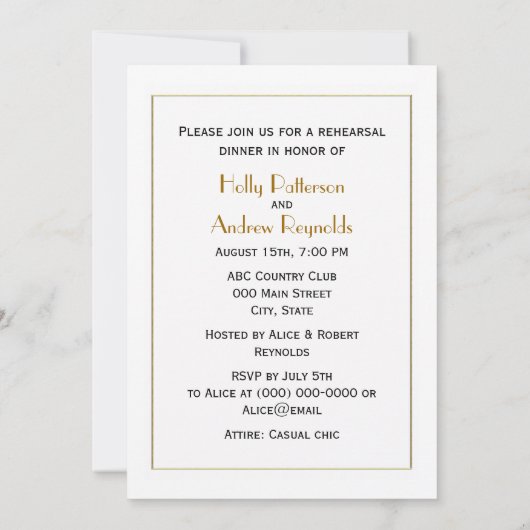 LOVEグラフィック文字-フェイク金ゴールド 招待状 (裏面)