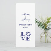 LOVEグラフィック文字 – 青 招待状 (スタンド正面)