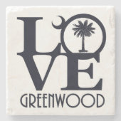LOVEグリーンウッドサウスカロライナ ストーンコースター (正面)
