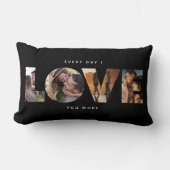 LOVEコラージュモダン切り出しバレンタインデー ランバークッション (正面)