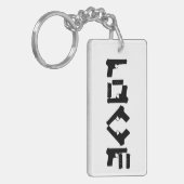 LOVEコレクションブラック2サイドモノグラムキーチェーン キーホルダー (正面左)