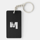 LOVEコレクションブラック2サイドモノグラムキーチェーン キーホルダー (裏面)