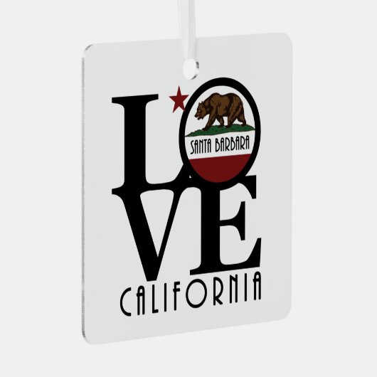 LOVEサンタバーバラカリフォルニア メタルオーナメント (正面右)